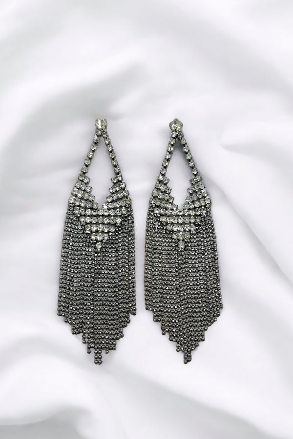 Ball Bead Chain Fringe Dangle Earring