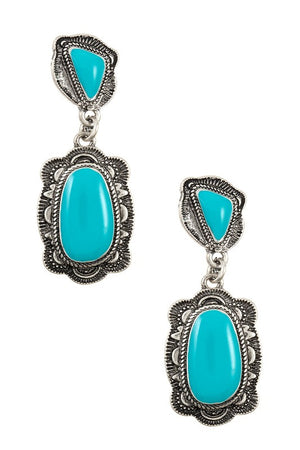 Faux Gem Double Link Earring