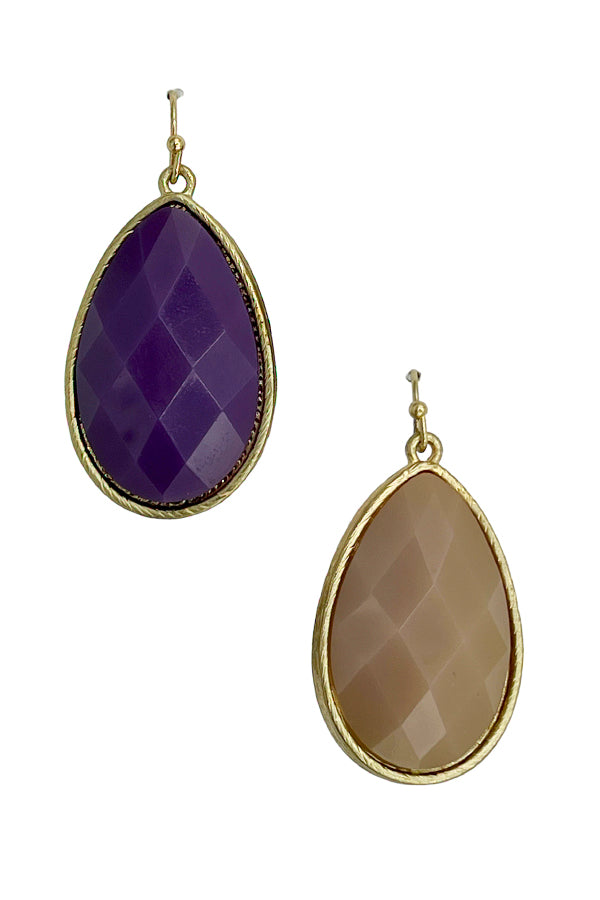 Teardrop Faceted Dangle Earring