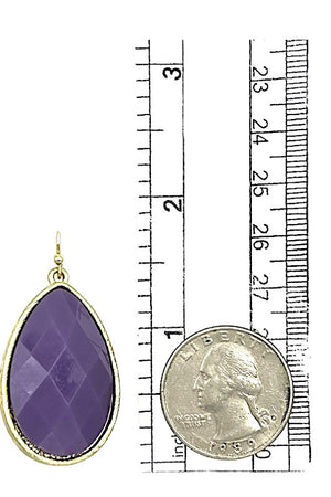 Dual Colored Teardrop Faceted Dangle Earring