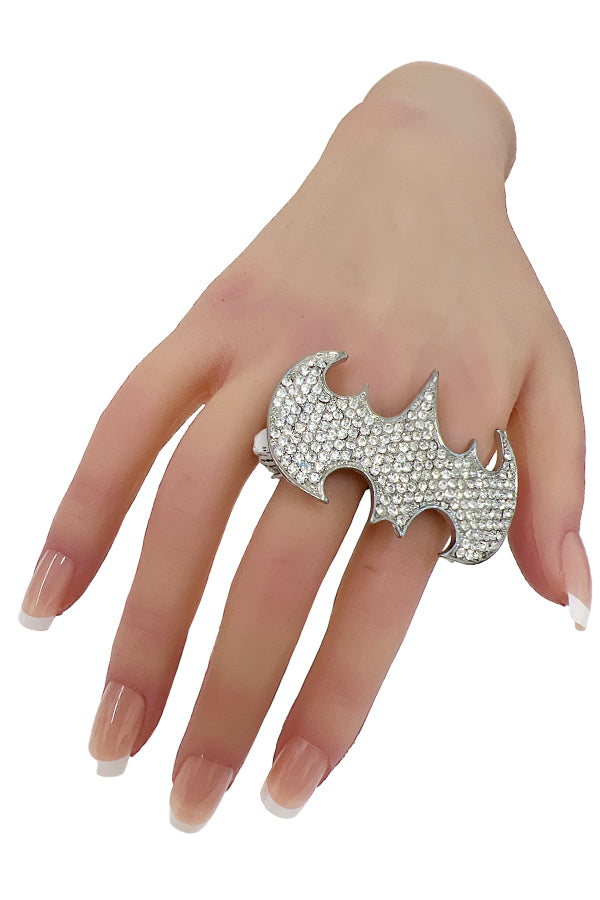 Rhinestone Pave Bat Ring