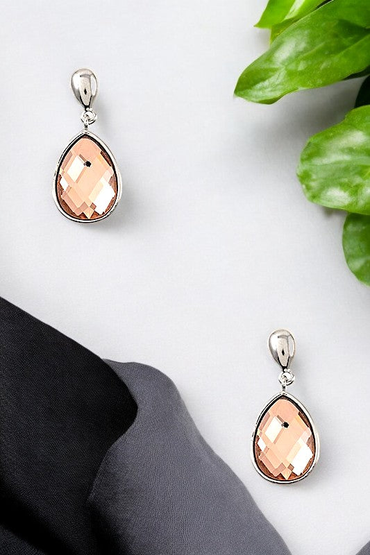 Teardrop Crystal Gem Earring