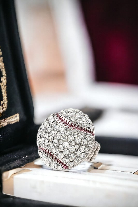 Rhinestone Baseball Ring