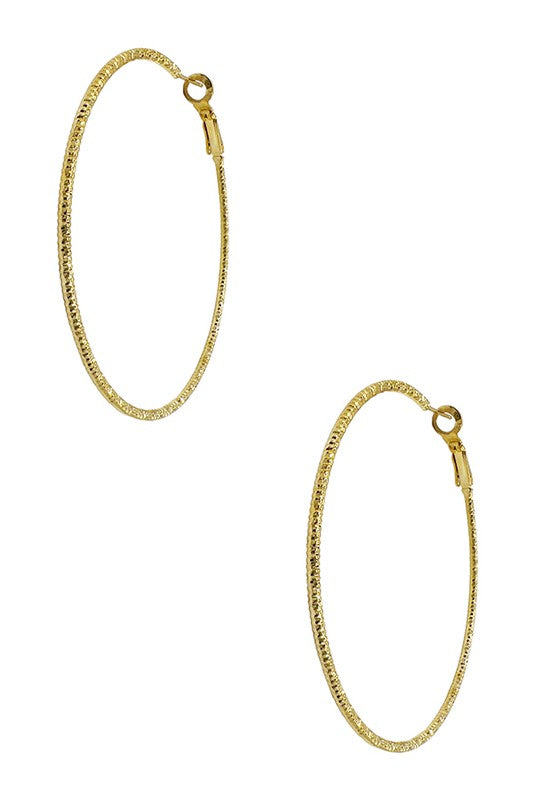 Large Textured Hoop Earring