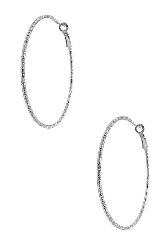 Large Textured Hoop Earring