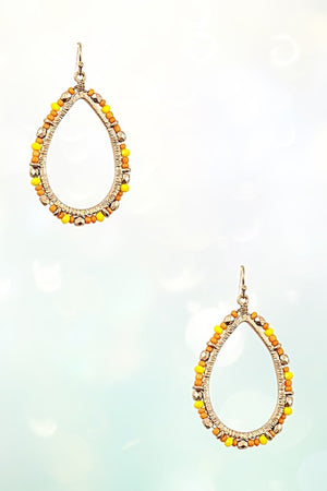 BEADED TEARDROP DANGLE EARRING