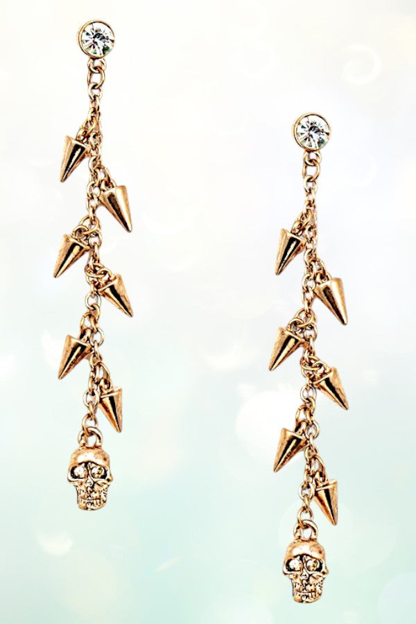 CONE SKULL DANGLE EARRING