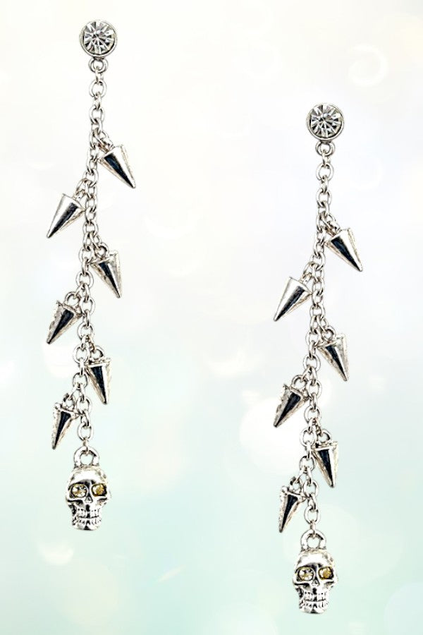 CONE SKULL DANGLE EARRING