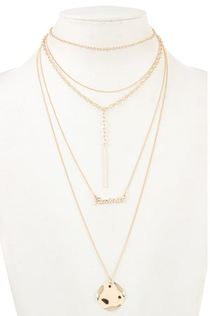 FEMINIST LAYERED DISK CHAIN NECKLACE