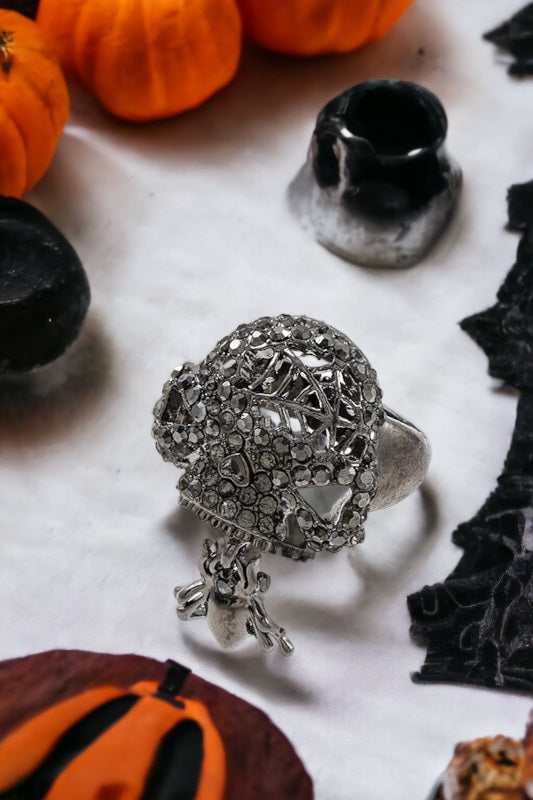 Rhinestone Skull Stretch Ring