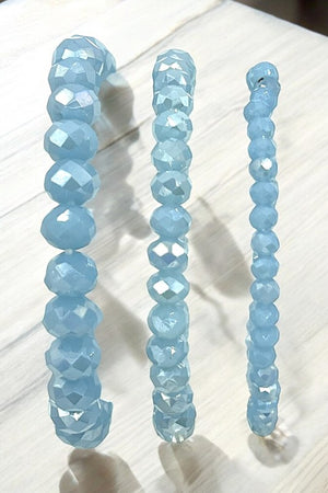 Faceted Glass Bead Stretch Bracelet Set