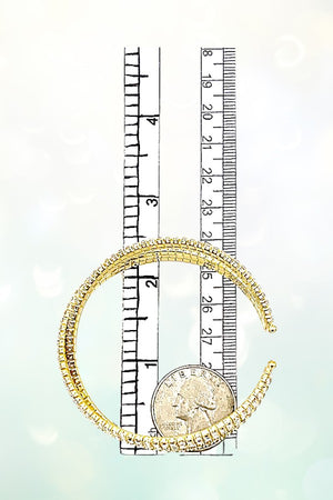 CROSSED RHINESTONE PAVE FLEX BRACELET