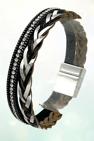 BRAIDED STUD ACCENT BRACELET