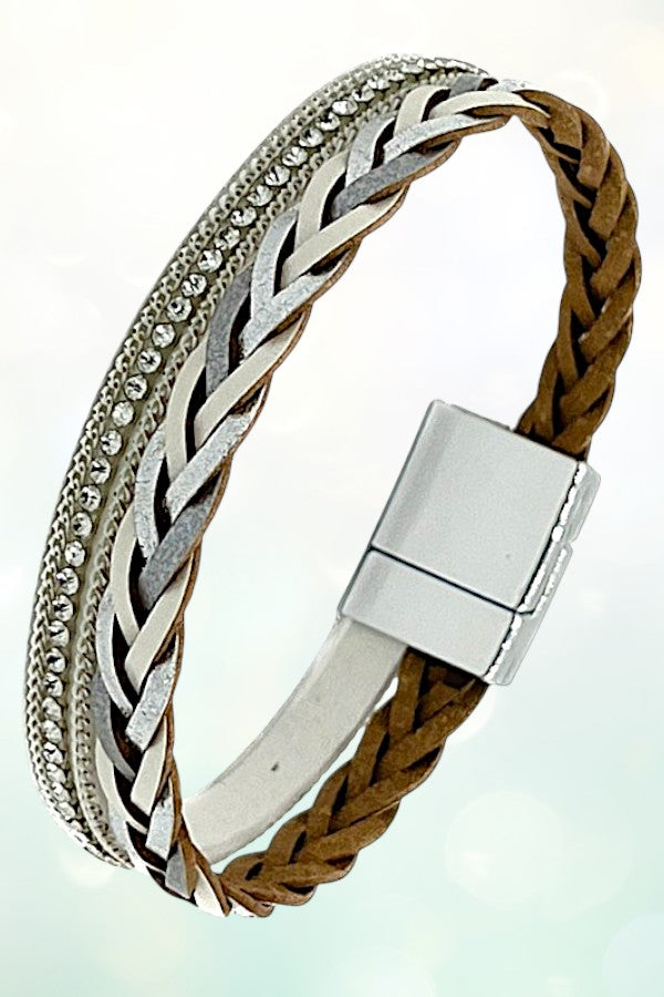 BRAIDED STUD ACCENT BRACELET