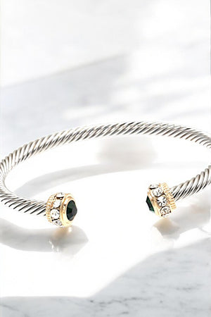 GEM TIP ACCENT ROPE CUFF BRACELET