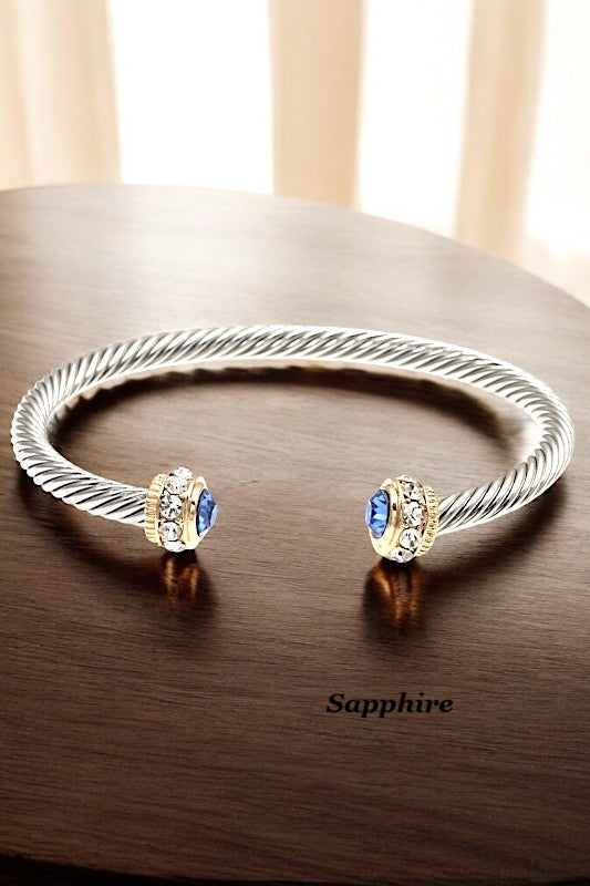 GEM TIP ACCENT ROPE CUFF BRACELET