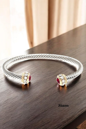 GEM TIP ACCENT ROPE CUFF BRACELET