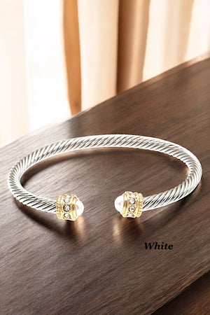 GEM TIP ACCENT ROPE CUFF BRACELET