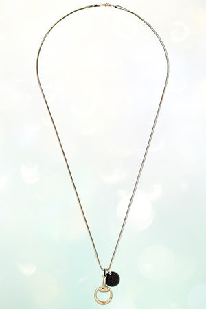 WESTERN SNAFFLE ROUND PENDANT LONG DOUBLE STRING NECKLACE