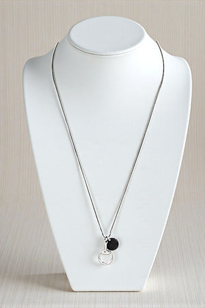 WESTERN SNAFFLE ROUND PENDANT LONG DOUBLE STRING NECKLACE