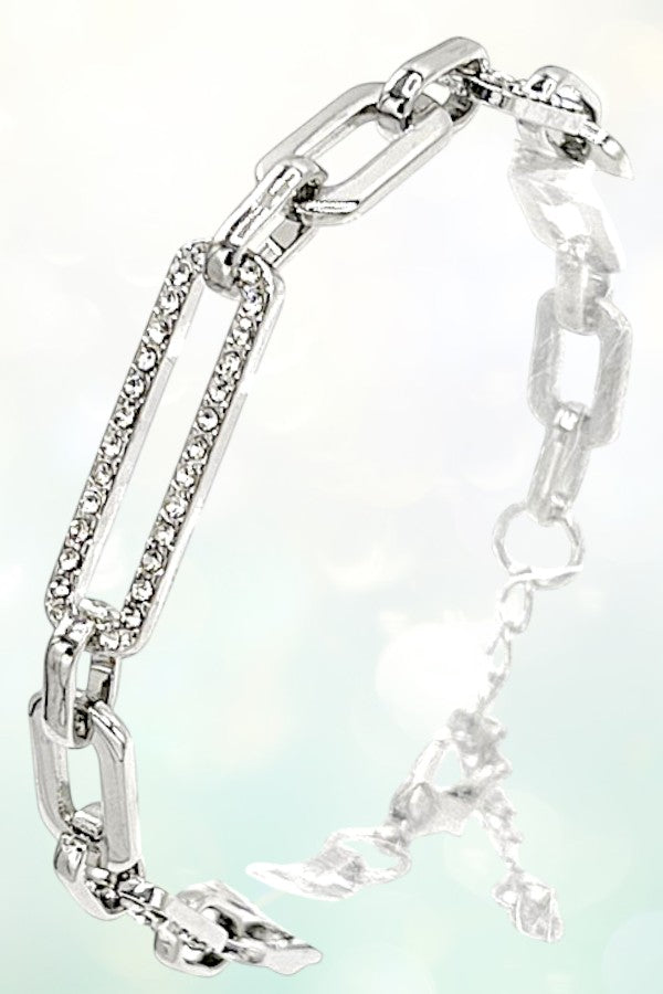 RHINESTONE PAVE CHAIN LINK BRACELET