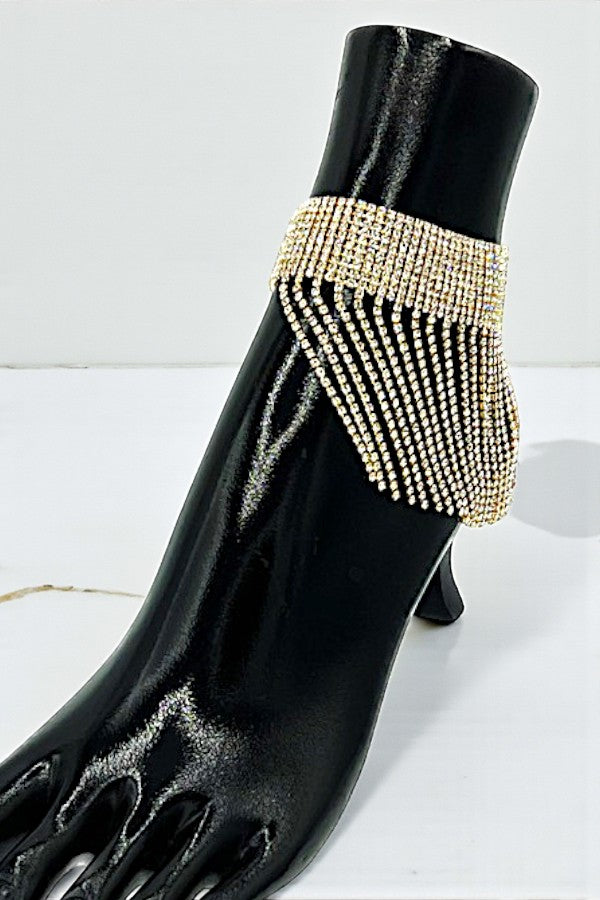 RHINESTONE PAVE FRINGE ANKLET