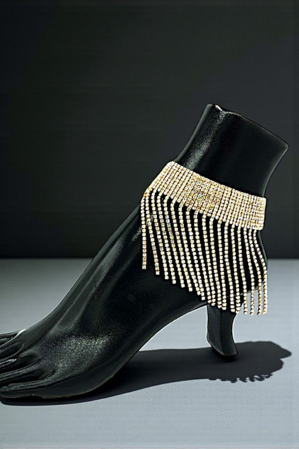 RHINESTONE PAVE FRINGE ANKLET