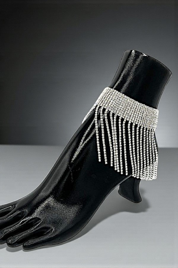 RHINESTONE PAVE FRINGE ANKLET
