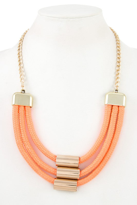 Triple Rope Bar Accent Necklace
