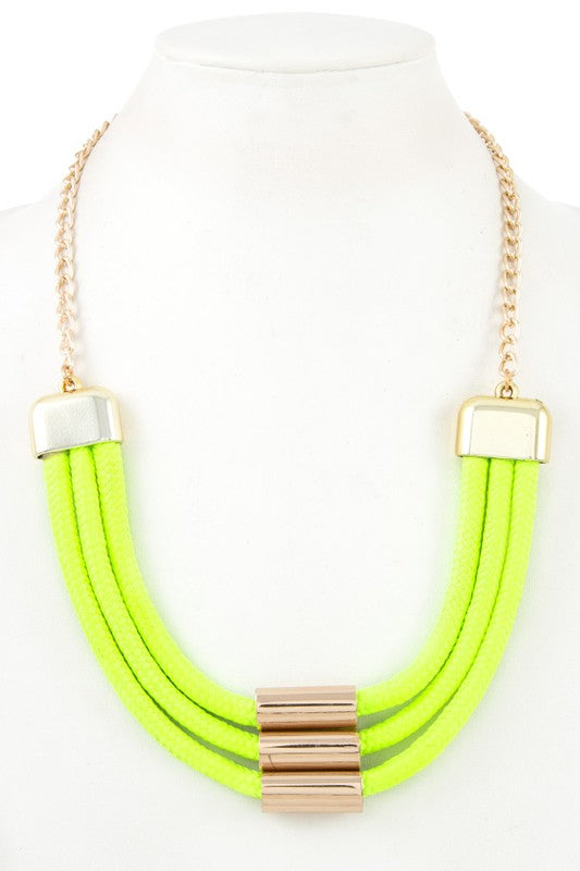Triple Rope Bar Accent Necklace