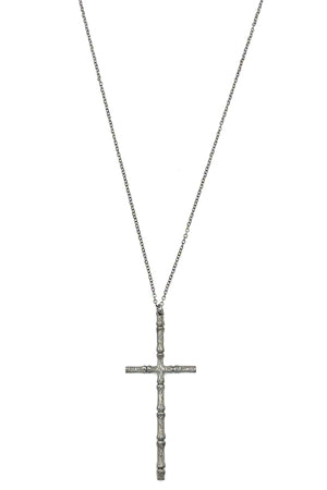 Bamboo Cross Detail Pendant Necklace