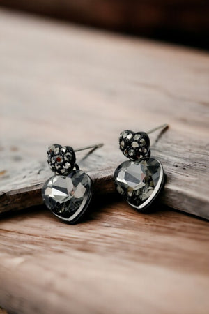 Faceted Heart Gem Link Drop Earring