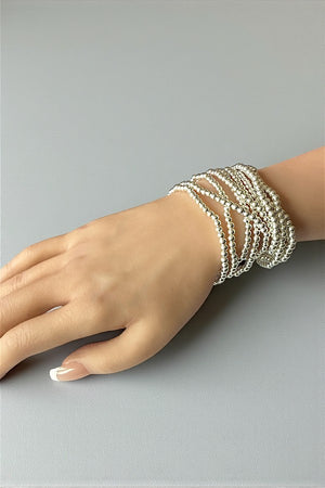 BALL BEAD 10 STRAND STRETCH BRACELET SET