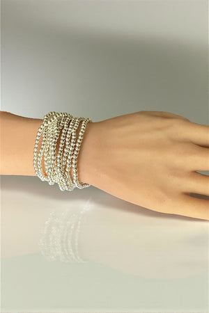 BALL BEAD 10 STRAND STRETCH BRACELET SET