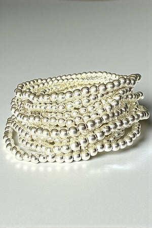 BALL BEAD 10 STRAND STRETCH BRACELET SET