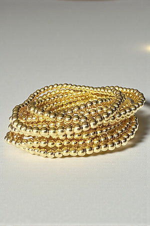 BALL BEAD 10 STRAND STRETCH BRACELET SET