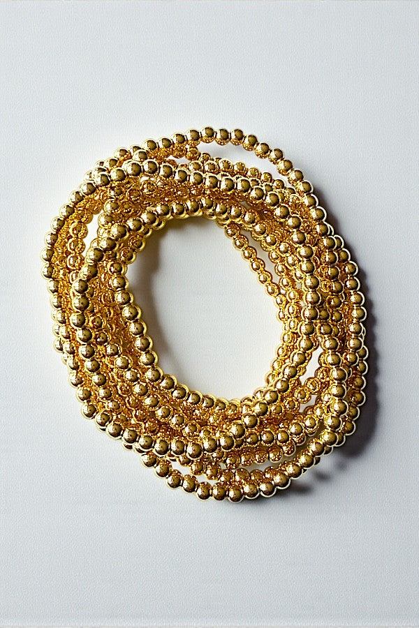 BALL BEAD 10 STRAND STRETCH BRACELET SET