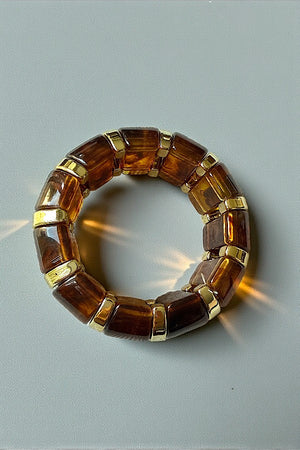 MARBLED NUGGET LINK STRETCH BANGLE BRACELET