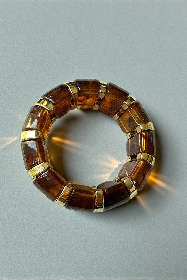 MARBLED NUGGET LINK STRETCH BANGLE BRACELET