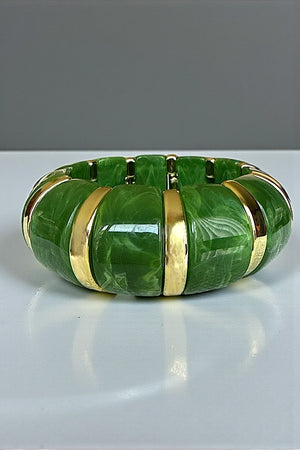 MARBLED NUGGET LINK STRETCH BANGLE BRACELET