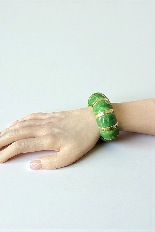 MARBLED NUGGET LINK STRETCH BANGLE BRACELET