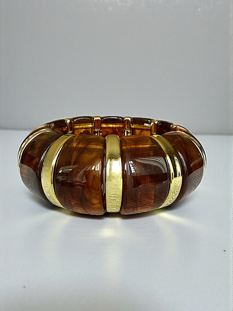 MARBLED NUGGET LINK STRETCH BANGLE BRACELET