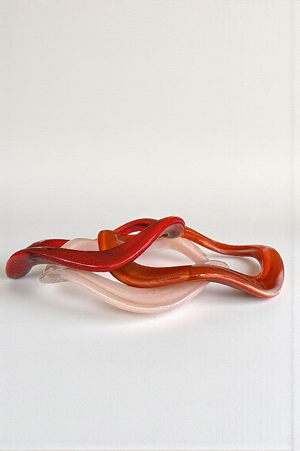 ACRYLIC WAVY 3 PIECE BANGLE BRACELET SET