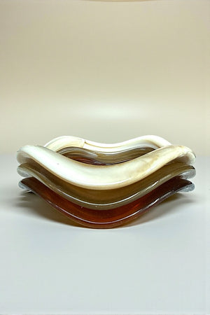 ACRYLIC WAVY 3 PIECE BANGLE BRACELET SET