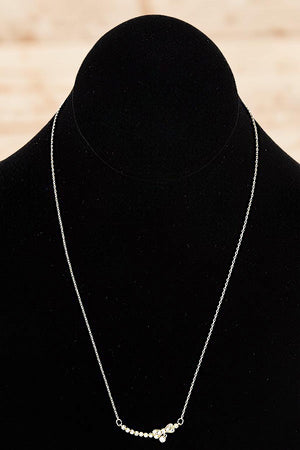 CZ GEMSTONE PAVE BOW PENDANT NECKLACE