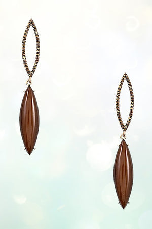 DOUBLE MARQUISE GEM DANGLE EARRING