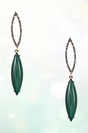 DOUBLE MARQUISE GEM DANGLE EARRING