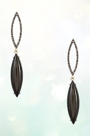 DOUBLE MARQUISE GEM DANGLE EARRING