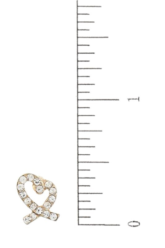 Rhinestone Heart Post Earring