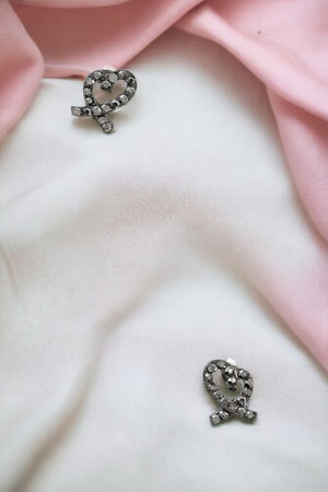 Rhinestone Heart Post Earring